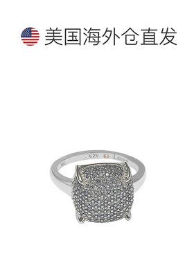 自营 925 纯银戒指中的 Suzy Levian 密镶蓝色立方氧化锆 - 蓝色