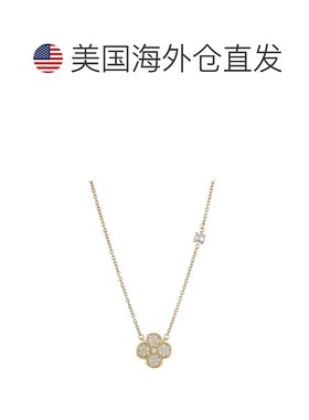 自营adornia14k镀金CZ三叶草项链-金色 美国奥莱直发