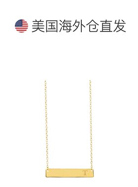 sterling forever纯银条形初始项链 - 金-t 【美国奥莱】直发