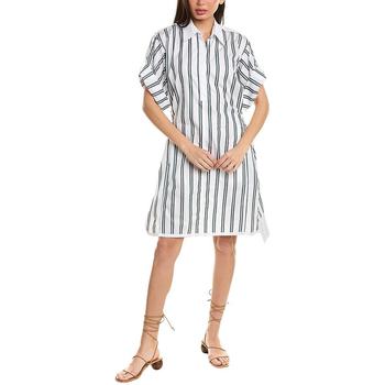 3.1 Phillip Lim Striped Shirt Dress - ຜົມຊື່ສີຂາວ