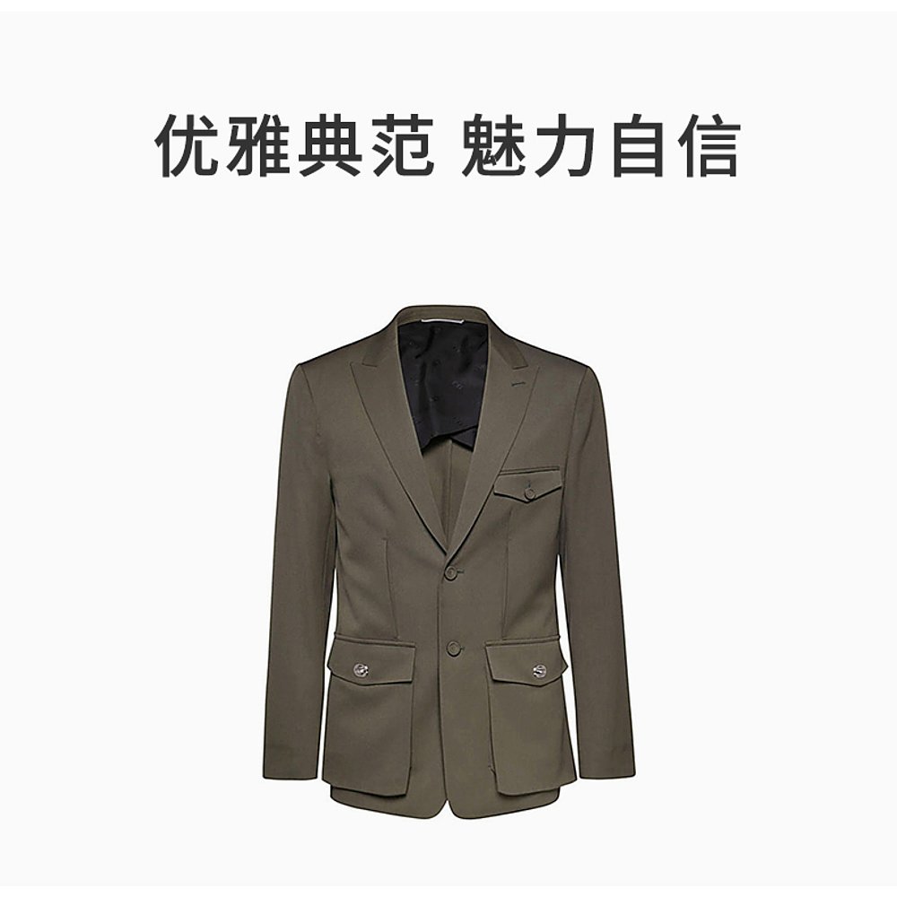 香港直发Dior Homme 男士军绿色翻领大口袋西服 213C251A 4739 64