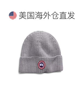 自营canada goose罗纹针织托克帽子-灰色 美国奥莱直发针织帽