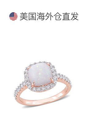 自营 mimi & max2 3/8 CT TGW 蛋白石白色托帕石时尚戒指 10K 玫