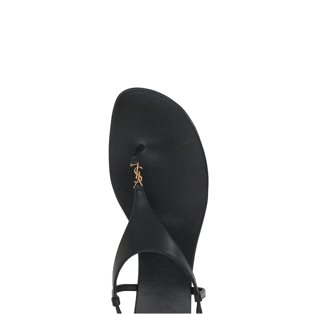 1h可退 香港直邮潮奢 Saint Laurent 圣罗兰 女士 圆头平底凉鞋 8,淘宝优惠券,粉丝福利购,淘宝优惠卷