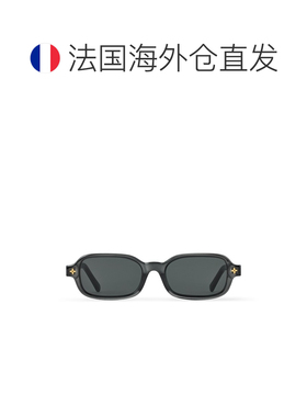 自营欧洲直邮LV路易威登 Aura灰色醋酸纤维低矩形太阳镜男女通用