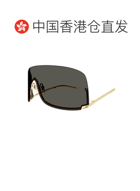 1h可退 香港直邮Gucci 古驰 女士 金色 Mask-Shaped 太阳镜 GG156