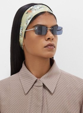 FENDI/芬迪 女士蓝色金属太阳镜