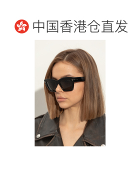 1h可退 香港直邮TOM FORD 女士太阳镜 FT119105201D CO 黑色