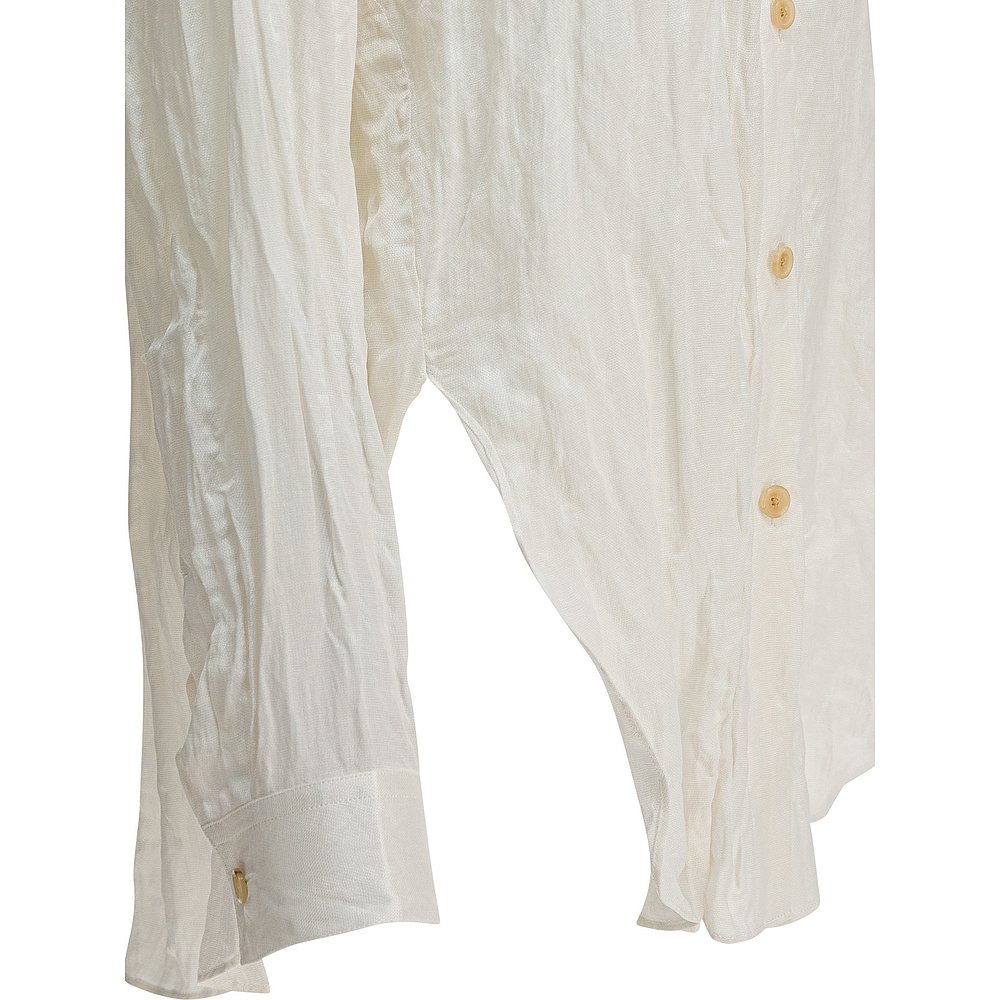 1h可退 香港直邮潮奢 KHAITE 女士 長袖褶皺襯衫 2430466 white白 - 图2