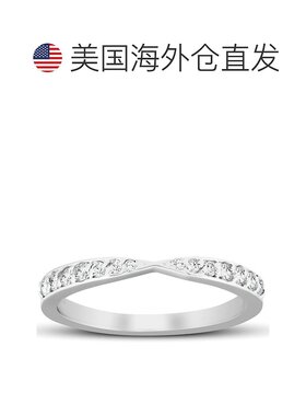 自营 pompeii31/4 克拉钻石可叠放锥形 V 形女士结婚戒指 10k 白