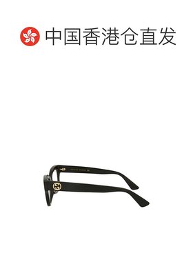香港直邮GUCCI 女士眼镜 GG0031OA001 SS2025 黑色 徽标平光镜