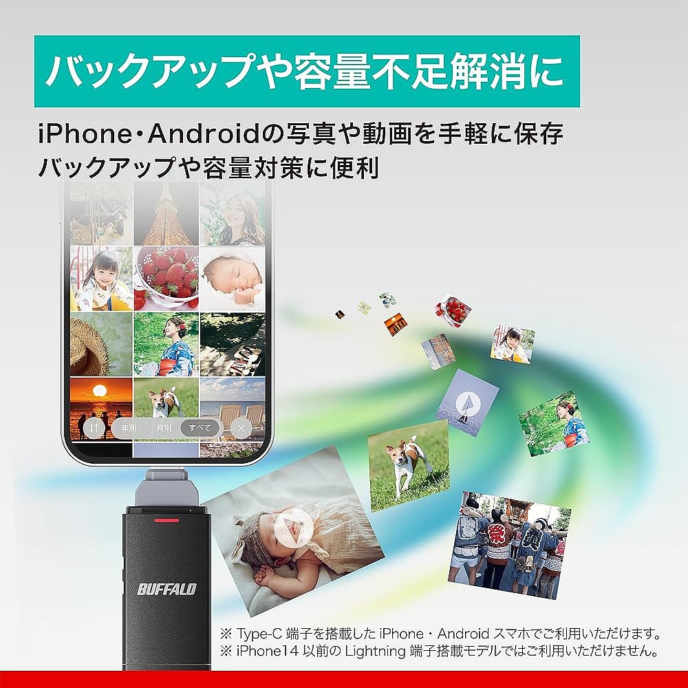 【日本直邮】巴法络 外置SSD 1TB 双接口 USB3.2 黑 SSD-SD1.0U3B - 图2