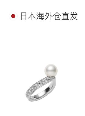 日潮跑腿MIKIMOTO御木本 简约Akoya珍珠钻石戒指 18K白金 10号 PR