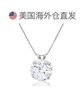 自营max + stone14k金10MM接龙立方氧化锆吊坠项链与18英寸盒链-