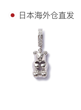 1h可退 日本直邮MIKSHIMAI 女装 心形切割金属熊吊坠 个性定制项