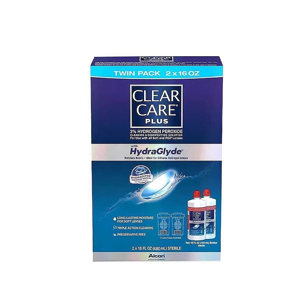 香港直邮美国进口爱尔康蓝澈双氧水硬性隐形眼镜护理液480ml*2瓶 - 图0