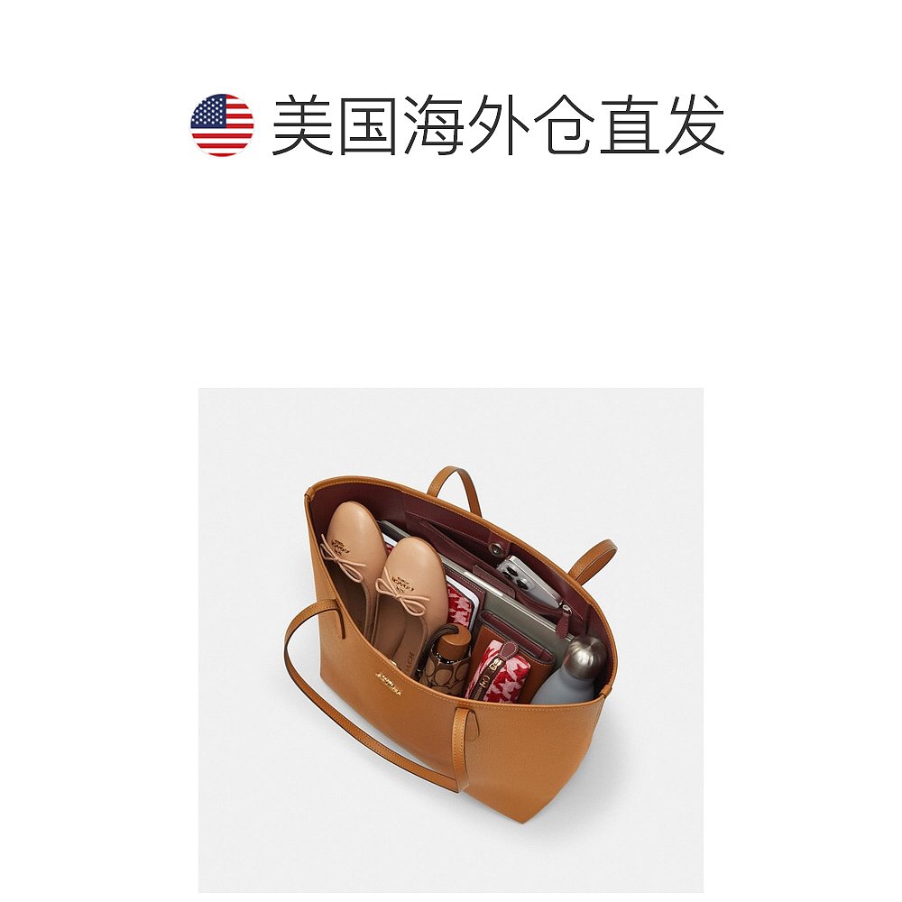 美国直邮COACH City Tote CR111 金色/黑色 - 图1