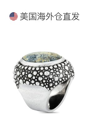 自营King Baby 银色和斑点绿松石串珠纹理戒指 多色 【美国奥莱】