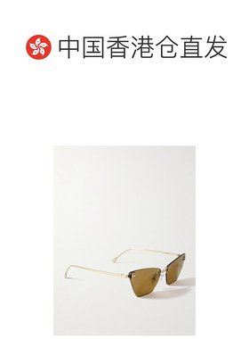 1h可退 香港直邮Fendi 芬迪 女士 无框猫眼水晶装饰玫瑰镀金太阳