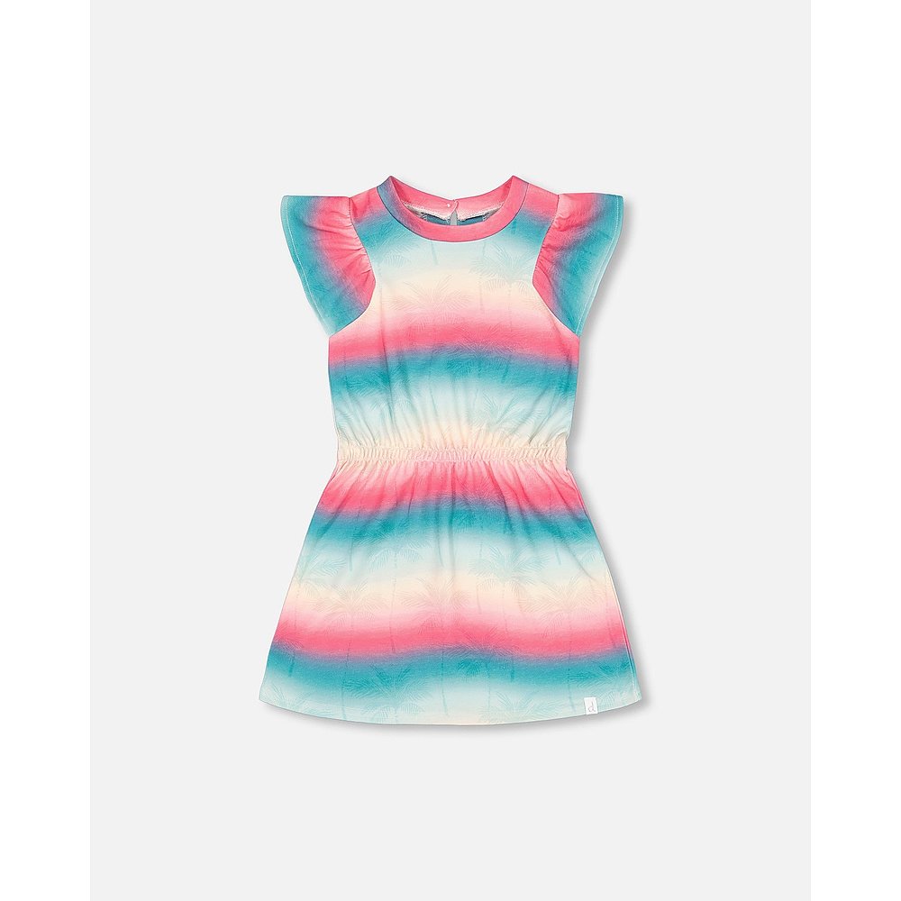 deux par deuxFrench Terry Dress Printed Tie Dye Waves-印花-图2