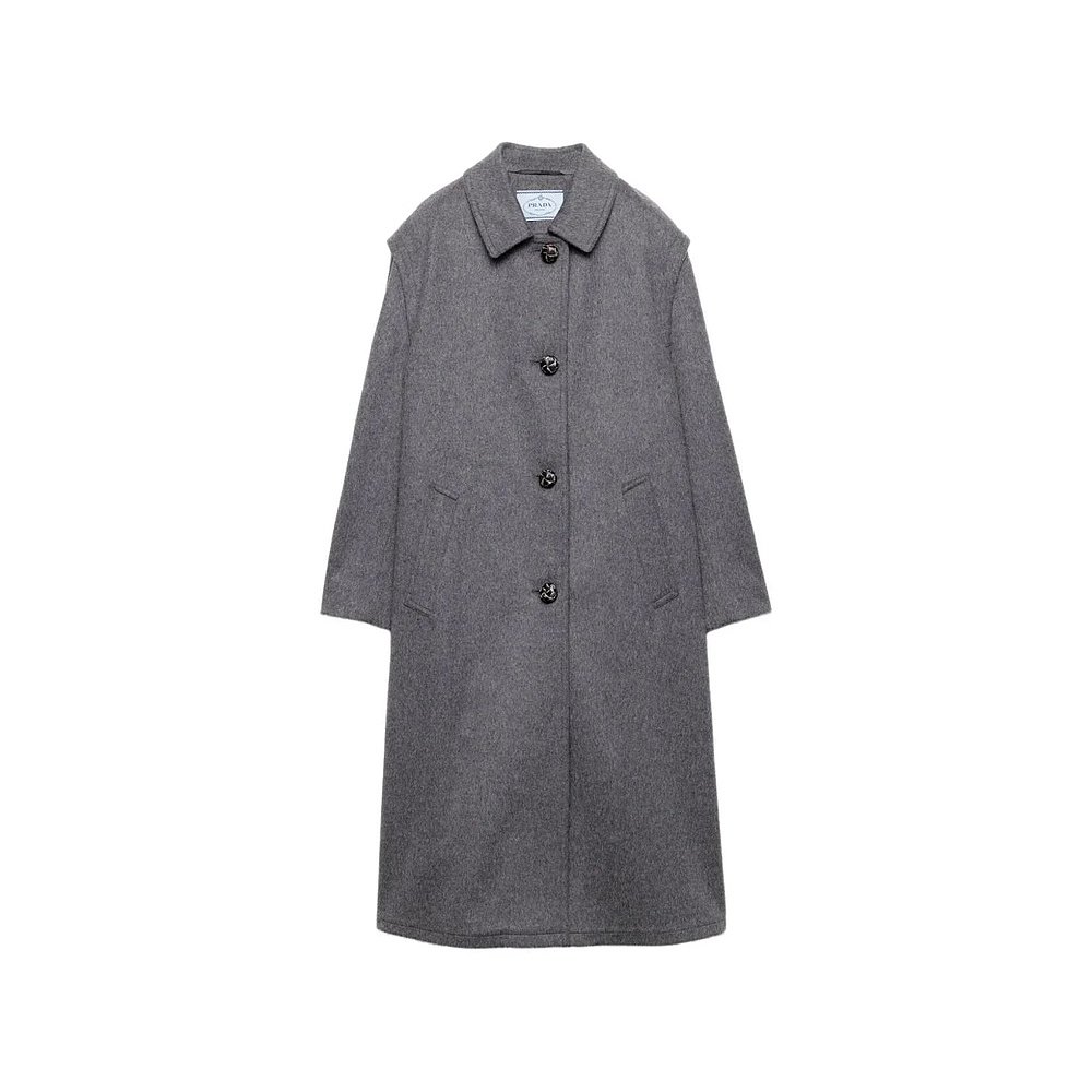1h可退 PRADA 女士外套 P657SESOOOC2O0480 AW2025 灰色 Prada Si - 图0