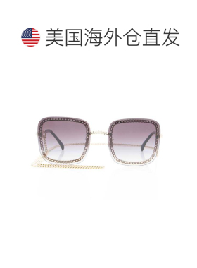 自营Chanel Square Removable Chain Around Sunglasses - black,