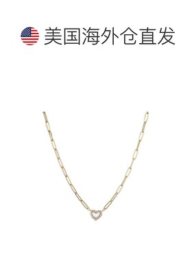 自营adornia14k镀金珍珠母迷你心形项链-白色 美国奥莱直发