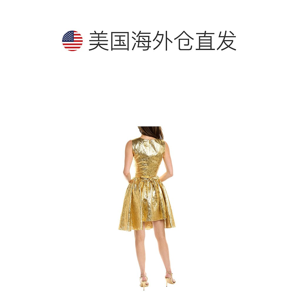 Carolina Herrera 2pc Cocktail Dress metallic 【美国奥莱】直 - 图1