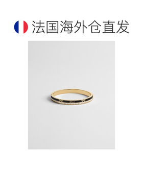 自营欧洲直邮Dior迪奥 Night Code女士金色金属晶石黑色漆面手镯