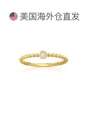 自营Ross-Simons Bezel-Set Diamond Beaded Ring in 18kt Gold O