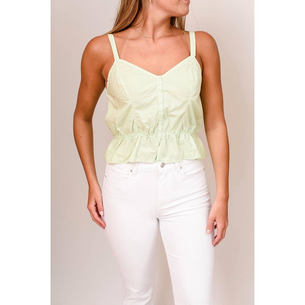 nation ltdGabrielle Peplum Cami In Lime Green - 柠檬绿 【美 - 图2