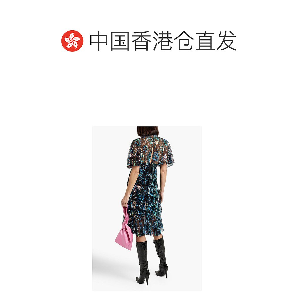 香港直邮潮奢 Anna Sui 安娜苏 女士 层叠珠片薄纱连衣裙 1123I71 - 图1