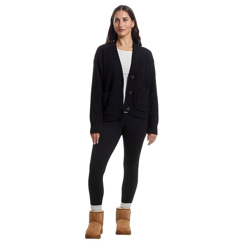 1h可退 香港直邮Ugg 女士 Adalynne 针织开衫 black黑色 舒适时尚,淘宝优惠券,粉丝福利购,淘宝优惠卷