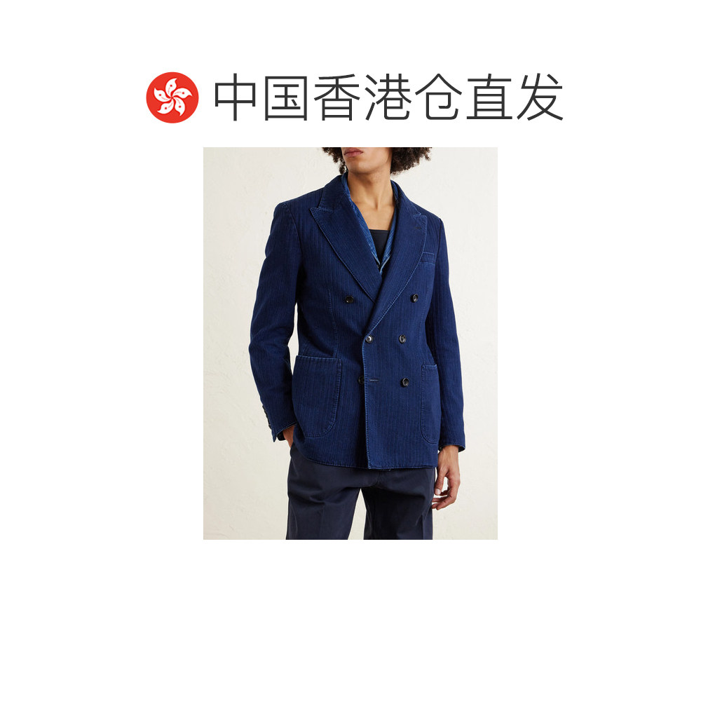 1h可退 香港直邮Tom Ford 汤姆 福特 男士 双排扣人字纹牛仔西装,淘宝优惠券,粉丝福利购,淘宝优惠卷
