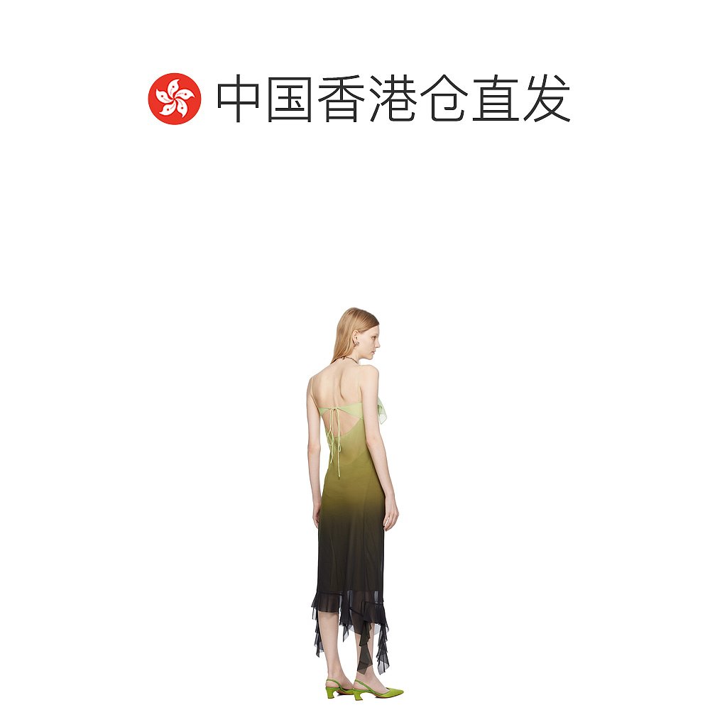 香港直邮潮奢 Acne Studios 艾克妮 女士 绿色荷叶边连衣裙 A2059 - 图1