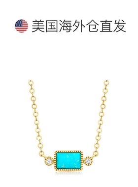 自营 RS Pure by Ross-Simons 14kt 黄金镶钻绿松石项链 - 18 英