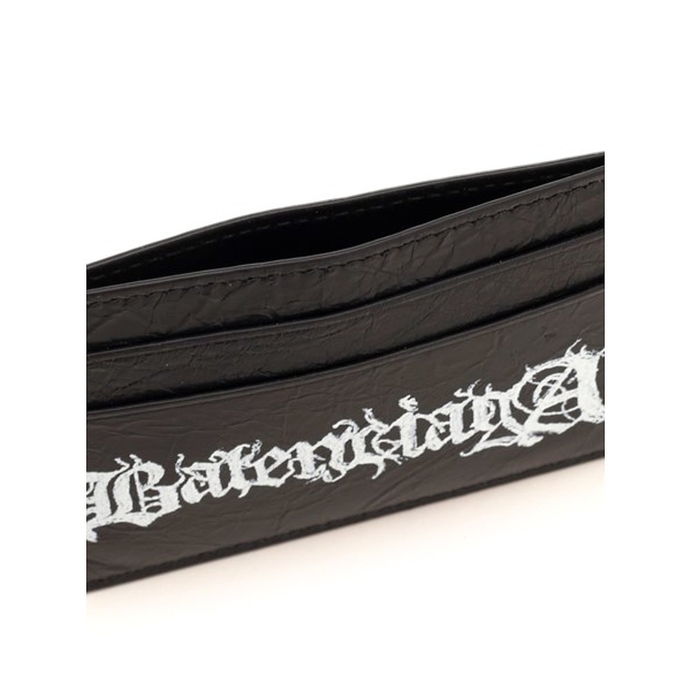 Balenciaga 巴黎世家 男士 Black card holder with logo 卡包 - 图2