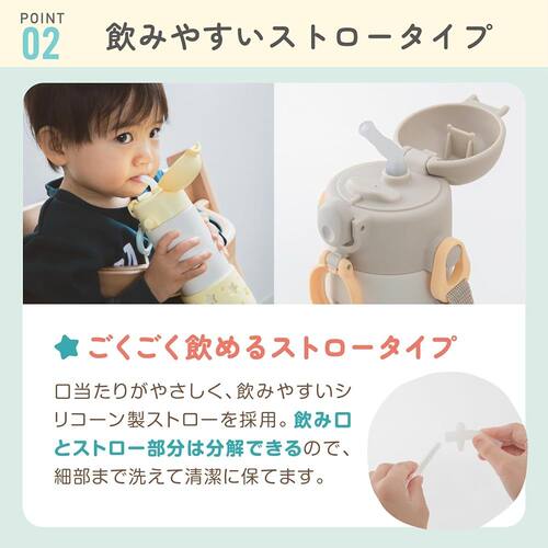 【日本直邮】Peacock 婴儿吸管杯 400ml 黄 保冷专用 APC-R40 YS - 图3