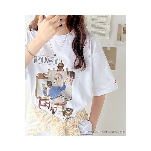 日本直邮Classical Elf 《THE SATURDAY EVENING POST》联名特别T - 图0