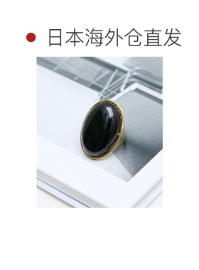 1h可退 日本直邮ear PAPILLONNER 女士 黑色竖长款人造宝石戒指 E