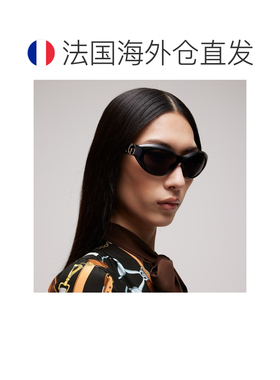 自营欧洲直邮GUCCI古驰 女士黑色猫眼框太阳镜