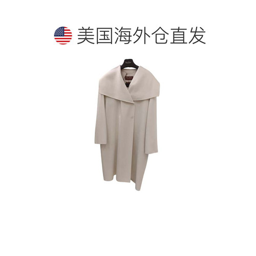 自营max mara白色Nichel经典羊毛大衣-白色 美国奥莱直发 - 图1