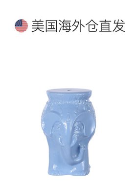 jonathan yOrla 18.5 英寸现代波西米亚大象陶瓷花园凳，白色 -