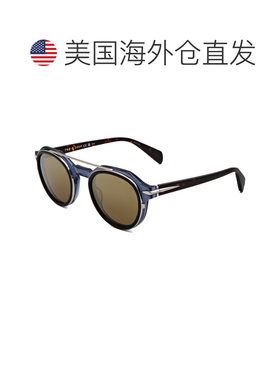 自营Rag & Bone Men's 51 mm Blue Sunglasses - havana blue 美