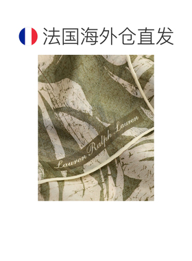 自营欧洲直邮Ralph Lauren拉夫劳伦 女士橄榄绿丝绸棕榈叶印花方