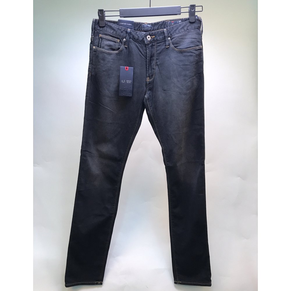 Armani Jeans阿玛尼男士牛仔裤黑色透气简约B6J939P-12 - 图2