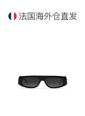 自营欧洲直邮GUCCI/古驰24新款 男女通用黑色醋酸框金色徽标几何