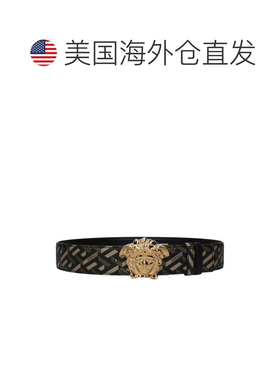 自营Versace Polyester Regular Men's Belt - green 美国奥莱直