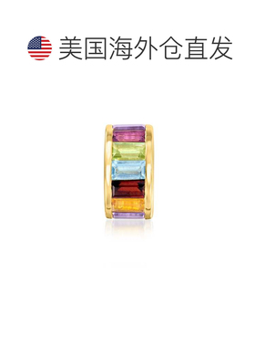 自营Ross-Simons Baguette Multi-Gemstone Rolling Charm in 18k