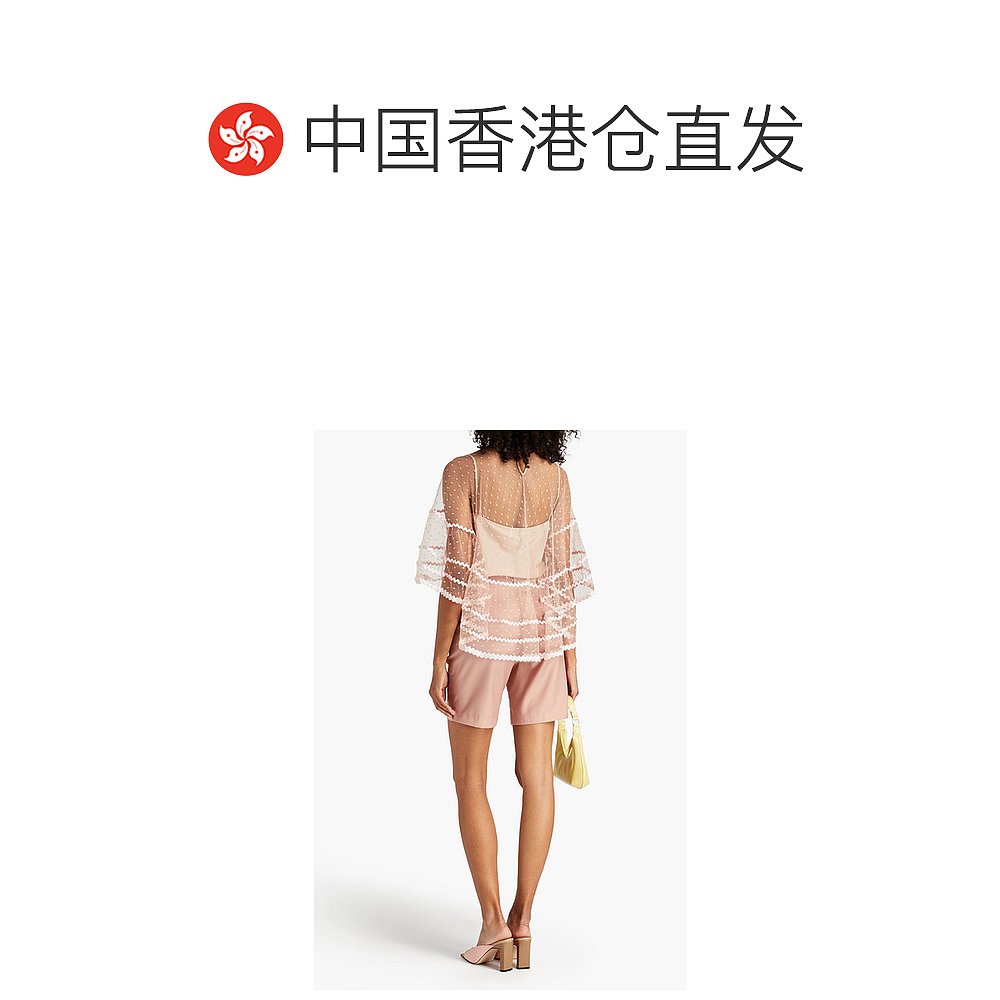 香港直邮潮奢 Red Valentino 女士披肩式点子花六角网眼纱双绉裹 - 图1